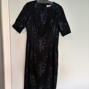 Black with blue short sleeve dress